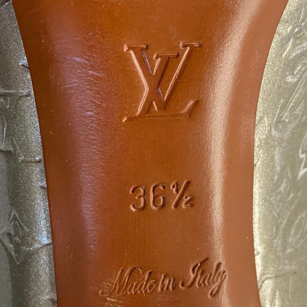 Louis Vuitton patent leather monogram mules heels open toe pumps 36.5-6.5 Italy - Picture 9 of 11